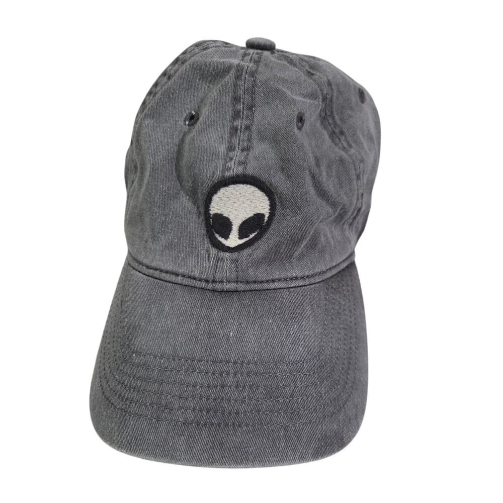 Alien Head Embroidered Adjustable Hat Cap Brandy Melville j Galt Distressed